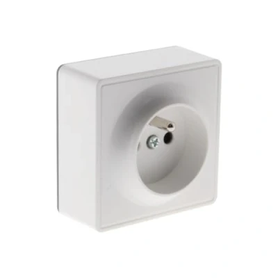 Afbeelding van Stopcontact 2P+T 16A eenvoudig wit opbouw Vulco serie Zenitech