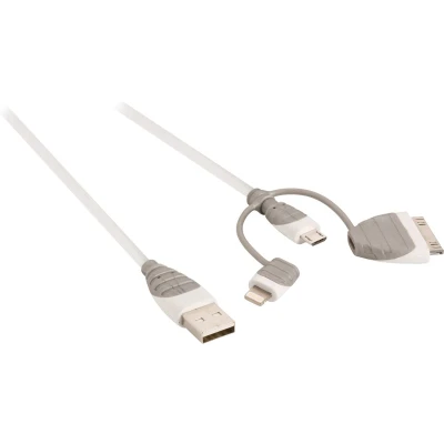 Afbeelding van 3 in 1 sync and charge kabel USB 2.0 A male Micro B met geïnte