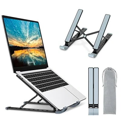 Afbeelding van Babacom Laptopstandaard, laptopstandaard met 9 instelbare niveaus, koeler van geventileerd aluminium, compatibel MacBook, Dell, Lenovo, HP, andere laptops 10 inch 15,6