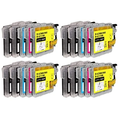 Afbeelding van SupplyGuy 20 Inktpatronen compatibel met Brother LC 985 voor DCP J125 J140w J315w J515w MFC J220 J265w J410 Series J415w
