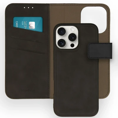 Afbeelding van Apple iPhone 16 Pro Max Hoesje Kunstleder imoshion Bookcase/2 in 1 Case Zwart Telefoonhoesje
