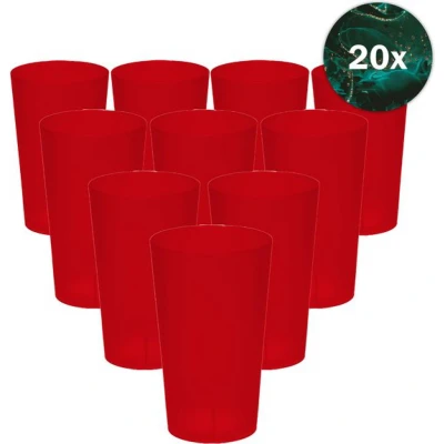 Afbeelding van Hardcups Kunststof Bekers 25cl Rood 20 Stuks