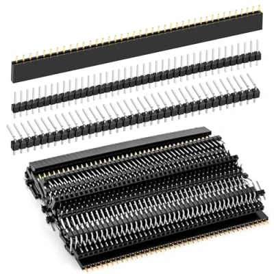 Afbeelding van 2,54 mm pin Headers Straight Single 40 Breakaway PCB Board, enkele rij mannelijke en vrouwelijke connector kit, voor Arduino prototype Shield, 45 stuks 3 types