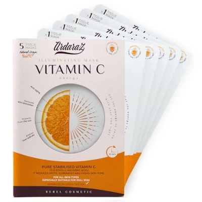Afbeelding van Ardaraz Anti rimpel vochtinbrengend gezichtsmasker met concentraat van Vitamine C Serum Gelaatsmaskers 5 pack
