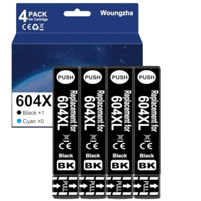 Afbeelding van Woungzha 604XL inktcartridge, compatibel met Epson 604 XL 604XL, voor Expression Home XP 2200 2205 3200 3205 4200 4205, Workforce WF 2910 2930 2935 2950