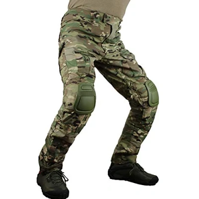 Afbeelding van zuoxiangru Multicam tactiekbroek voor heren Multi pockets Militaire camouflage Outdoor Airsoft Combat jachtbroek met kniebeschermers (Cp, Tag 36)