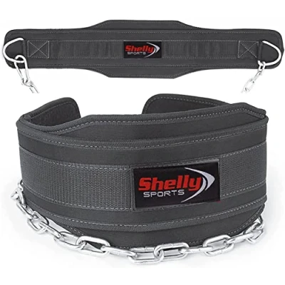 Afbeelding van Dip Riem Gewichtheffen Dipping Body Building Chain Chin Pull Ups Gym Training Powerlifting Workout 6 inch Gewatteerde Neopreen 30 Verstelbare Stalen Ketting Terug Ondersteuning voor Mannen en Vrouwen