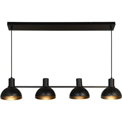 Afbeelding van Lucande hanglamp 4lichts IJzer H: 16 cm E27 zwart mat