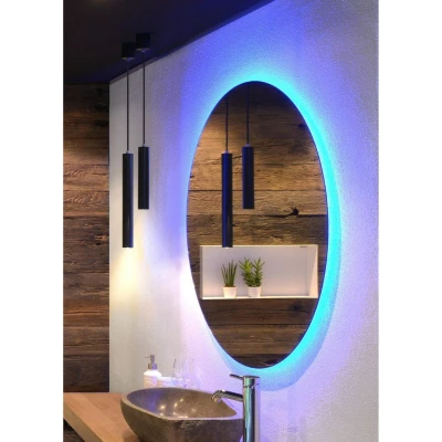 Afbeelding van LoooX cm line Spiegel 100cm rond met RGBW Led verlichting