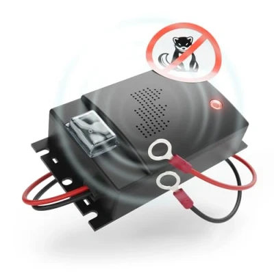 Afbeelding van greate. marterverjager voor de auto, met 12 V batterijaansluiting, motorruimte, marterafweer, marterbescherming ultrasone