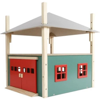 Afbeelding van Kids Globe hooiberg hout met berging 1:32 32x35x45