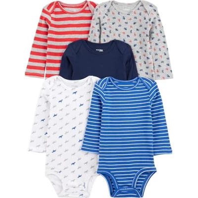 Afbeelding van Simple Joys by Carter&#039;s Baby Boys 5 Pack Long Sleeve Bodysuit
