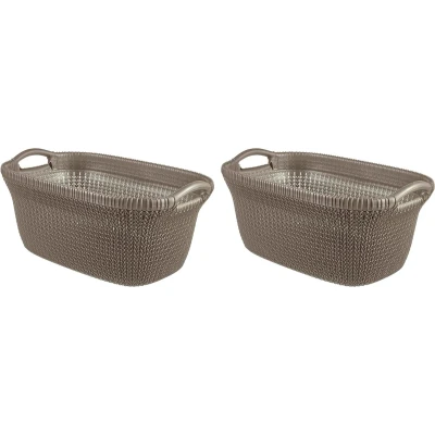 Afbeelding van Curver Knit Wasmand 40 l set van 2 Harvest Brown