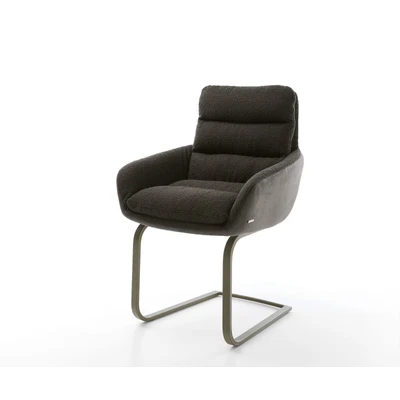 Afbeelding van DELIFE sledemodel Abelia Flex met armleuning materiaalmix zwart vlak afwerking titanium