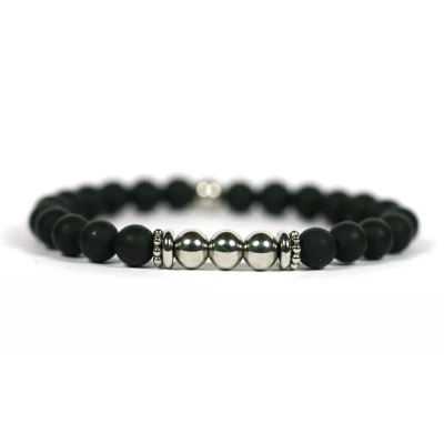 Afbeelding van IbizaMen matte onyx edelstaal RVS 8mm 21cm