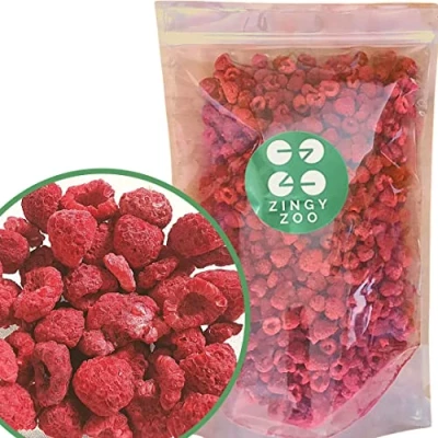 Afbeelding van Gevriesdroogde Framboos XL 350g Freeze Dried Fruit Raspberry Geen Toegevoegde Suikers, Vegan Raw Glutenvrij Gedroogd Frambozen Himbeerpulver Gefriergetrocknet Puur Natuurlijke Fruitsnack