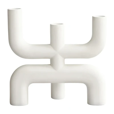 Afbeelding van 101 Copenhagen Cobra kandelaar 25x25 cm Bone White