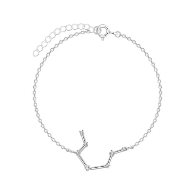 Afbeelding van JoyS Zilveren sterrenbeeld armband Aquarius Waterman met zirkonia
