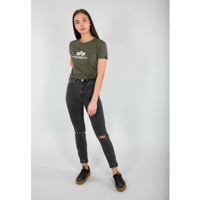 Afbeelding van Alpha Industries NEW Tshirt print, Dames, Maat: Small, Dark olive