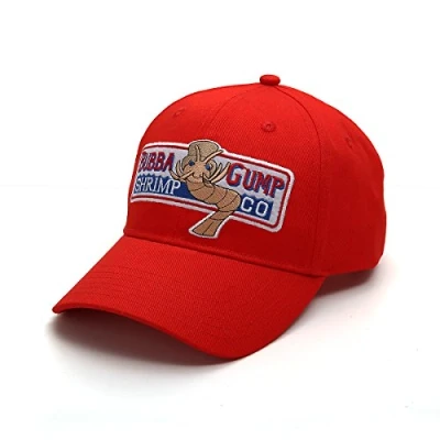 Afbeelding van Nofonda Unisex Forrest Gump Cap, Baseballmütze mit Besticktem Bubba Shrimp Co. Logo, Snapback Hut als Cosplay Kostüm Zubehör oder Geschenk, für Sport Freizeit (Rot)