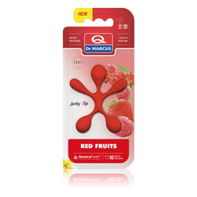 Afbeelding van Dr. Marcus Lucky Top Red Fruits Luchtverfrisser Neutrafresh Technologie Langdurige Geurverspreiding Autogeurtje