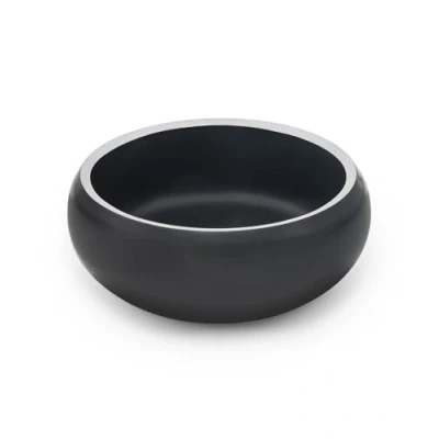 Afbeelding van lionto Voederbak van robuust roestvrij staal, 360 ml, voedselveilige hondenbak met antislip siliconen pads, roestvrijstalen waterbak voor honden en katten, gebogen, vaatwasmachinebestendig, zwart