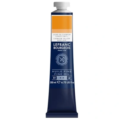 Afbeelding van Lefranc Bourgeois 301810 Fijne olieverf van uitstekende kwaliteit, lichtecht met een gelijkmatige consistentie, tube 200ml, ideaal voor spieraammen, canvas,schilderbord Cadmiumgele donkere tint