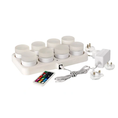 Afbeelding van LED Mini lampjes oplaadbaar Multicolor/Warm wit 8 stuks