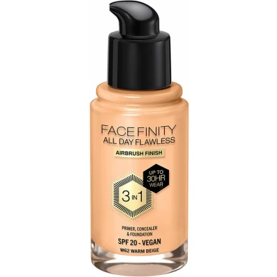 Afbeelding van Max Factor Facefinity All Day Flawless 3 in 1 30H Airbrush Finish Foundation W62 Warm Beige