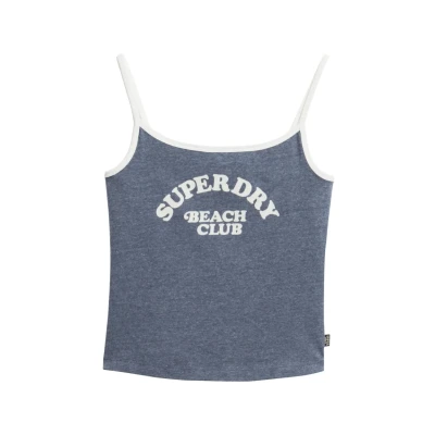 Afbeelding van Superdry Essential Branded CAMI Top, Dames, Maat: 36, Navy marl