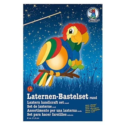 Afbeelding van Laternen Bastelset 16 / Lampions &quot;Papagei&quot; Laterne zum basteln und selber machen DIY