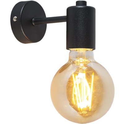 Afbeelding van QAZQA facil Design Wandlamp voor binnen 1 lichts D 130 mm Zwart Woonkamer Slaapkamer Keuken