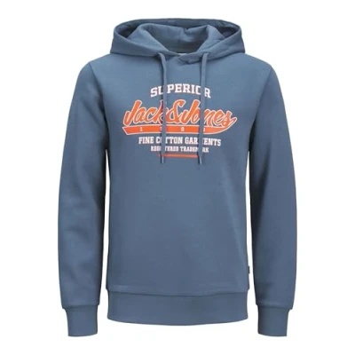 Afbeelding van Jack &amp; Jones PLUS SIZE LOGO Hoodie, Heren, Maat: 4XL, Oceanview