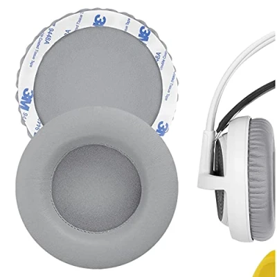 Afbeelding van Geekria QuickFit Eiwit lederen vervangende Oorkussens voor SteelSeries Siberia V1, Siberië V2, V3 Prism Gaming Hoofdtelefoon Oorkussens, Reparatie Onderdelen Headset (Grijs)
