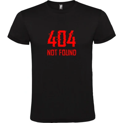Afbeelding van Zwart T Shirt met “ 404 not found logo Rood Size XXXXL