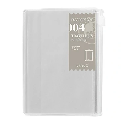 Afbeelding van Midori Traveler&#039;s Notebook (navulverpakking 004) etui met ritssluiting in paspoortformaat
