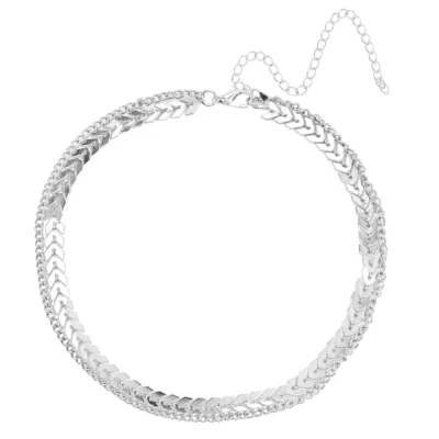 Afbeelding van Fako Bijoux® Enkelbandje Enkelsieraad Arrow Duo Zilverkleurig
