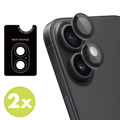 Afbeelding van 2 Pack Screenprotectors Apple iPhone 16 Plus: imoshion Camera lens protector Glas