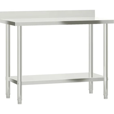 Afbeelding van Keukenwerktafel met spatscherm 110x55x93 cm roestvrij staal
