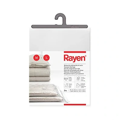 Afbeelding van Rayen Ruimtebesparende vacuüm opbergkleding, set van 2 zakken, 55 x 90 cm en 80 100