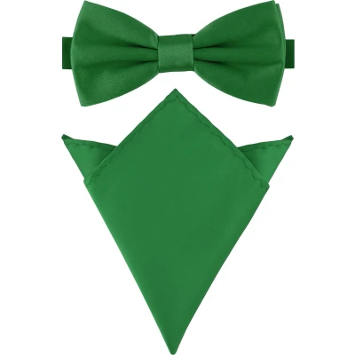 Afbeelding van Ladeheid Vlinderdas &amp; Zakdoek voor Heren Strikjes 12cm x 6cm, 22cm Donkergroen LA SR M/P