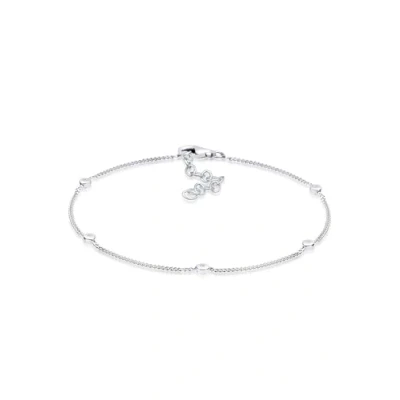 Afbeelding van Elli DIAMONDS Dames Klassiek met Diamant (0.025 ct.) in 925 Sterling Zilver Wit