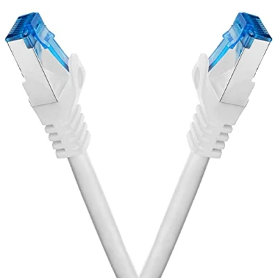 Afbeelding van BIGtec 2 stuks 0,75 m CAT.7 Gigabit patchkabel netwerkkabel wit koperen kabel patch ethernt LAN DSL CAT7 (RJ45, Cat 7, S/FTP PIMF) 75 cm