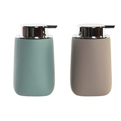 Afbeelding van Zeepdispenser DKD Home Decor 9 x 14,5 cm Beige Munt ABS Dolomite (2 Stuks)