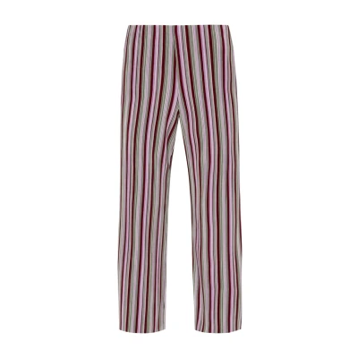 Afbeelding van s.Oliver Black Label Gestreifte Wideleg Broek, Dames, Maat: 32, Rubinrot