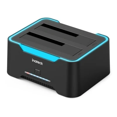 Afbeelding van Inateck RGB SATA naar USB 3.0 harde schijf dockingstation met offline kloonfunctie, voor 2,5 en 3,5 inch HDD SSD, ondersteunt UASP, SA02004