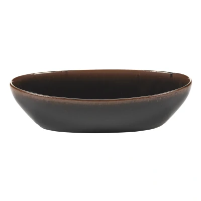 Afbeelding van Serax Out Of Lines By Uncharted Serveerschaal Ovaal 23x12 Black Brown
