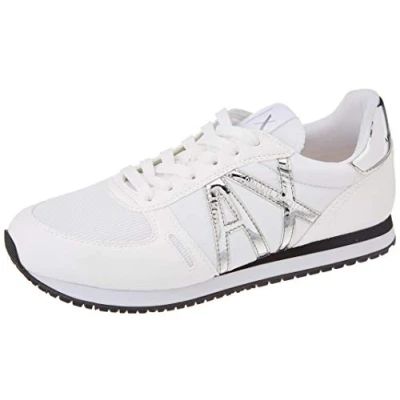 Afbeelding van Armani Exchange LACE UP Sneaker Sneakers laag, Dames, Maat: 36, White+silver Kunststof