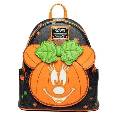 Afbeelding van Loungefly Disney Glow in the Dark Pumpkin Minnie Mouse Rugzak voor dames, Meerkleurig, One Size, Wdbk3353