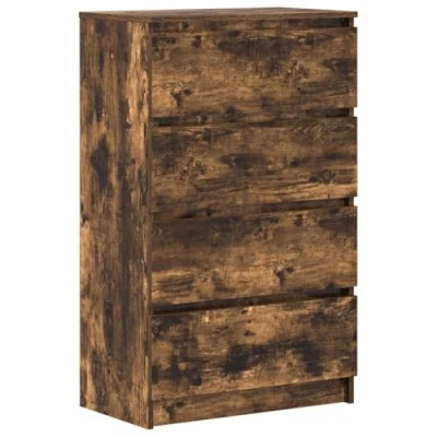 Afbeelding van vidaXL Dressoir 60x35x98,5 cm bewerkt hout gerookt eikenkleurig, kast, opbergkast, bijzetkast, wandkast, houten opslagkast, kasten, wandkasten
